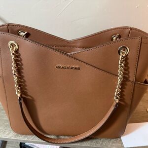 Michael Kors Tan Leather Tote with Gold Accents